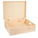 Houten opbergdoos met deksel en handgrepen