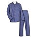 Men's Long-Sleeved Flannel Pajamas with Pattern Blue