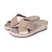 Damenslipper aus Leder mit Keilabsatz Lada beige