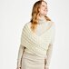 Merino wikkelplaid met knopen, naturel