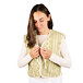 Women's wool crop vest for tying green