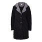 Wollmantel mit Knöpfen schwarz