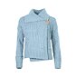 Dámský vlněný svetr Merino na knoflík světle modrá