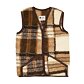 Vest van schapenwol geruit