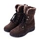 Dames lederen winter schoenen met schapenwol Magda, bruin