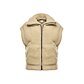 Vlněná vesta na zip s límcem přírodní