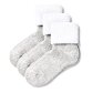 3 páry ponožek s ovčí vlnou Merino froté bílá