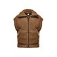 Vlněná vesta na zip s límcem tmavě hnědá