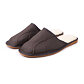 Heren lederen slippers met schapenwol Josef