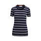 Tricou de damă Merino Blend Wave SS Tee Stripe Icebreaker Midnight Navy