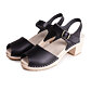 Damen Clogs mit Absatz schwarz