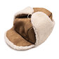 Căciulă "pilot" ushanka din lână de oaie - velur maro